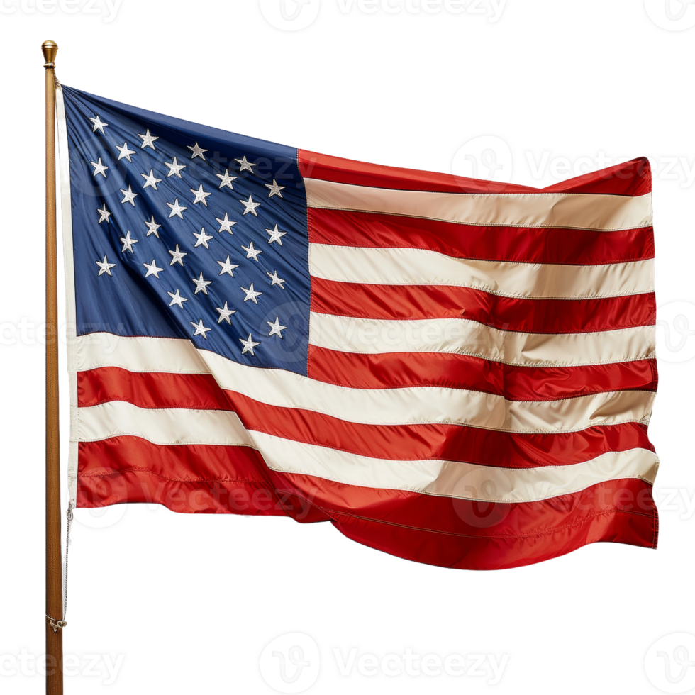 American Flag Waving in the Wind png