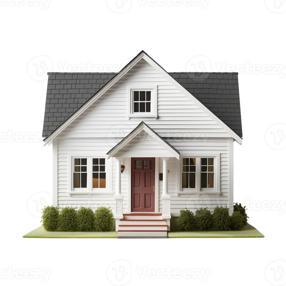 A Quaint White House with Red Door png