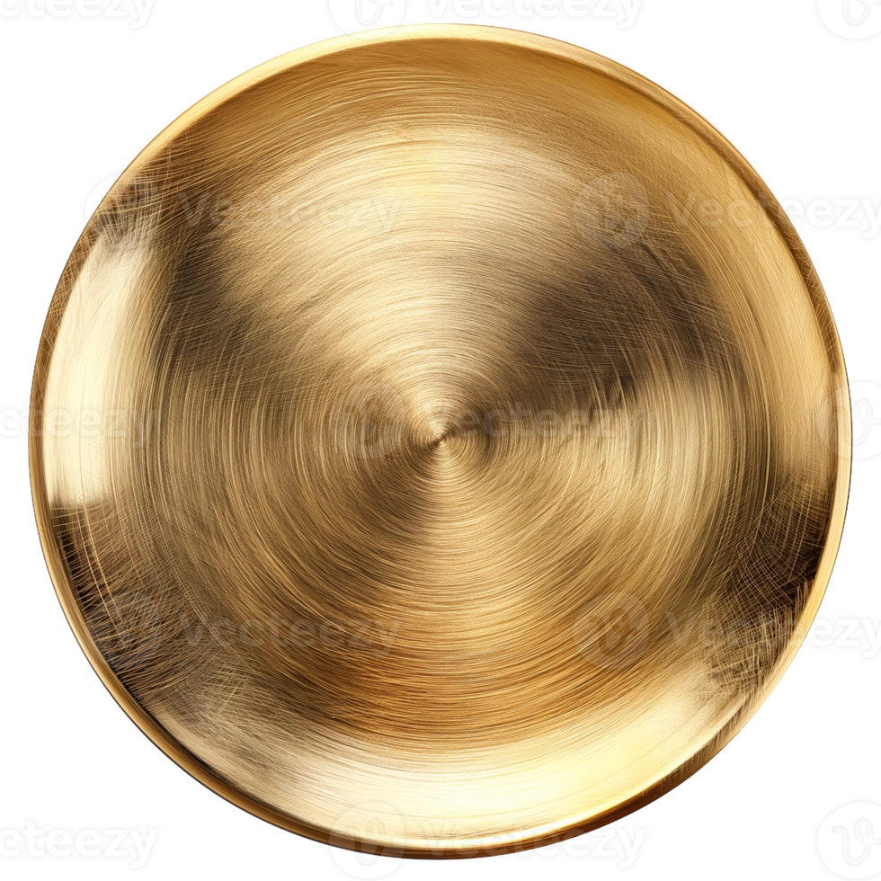 Close-Up of a Shiny Golden Plate with Textured Surface png