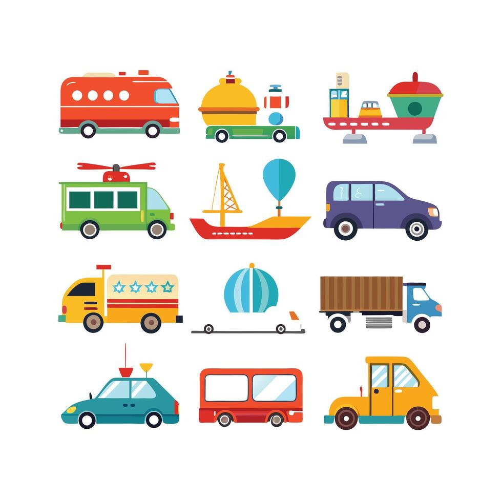 Transportation Icon Set Collection Illustration vector