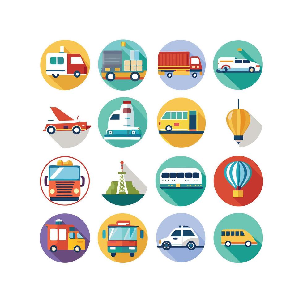 Transportation Icon Set Collection Illustration vector