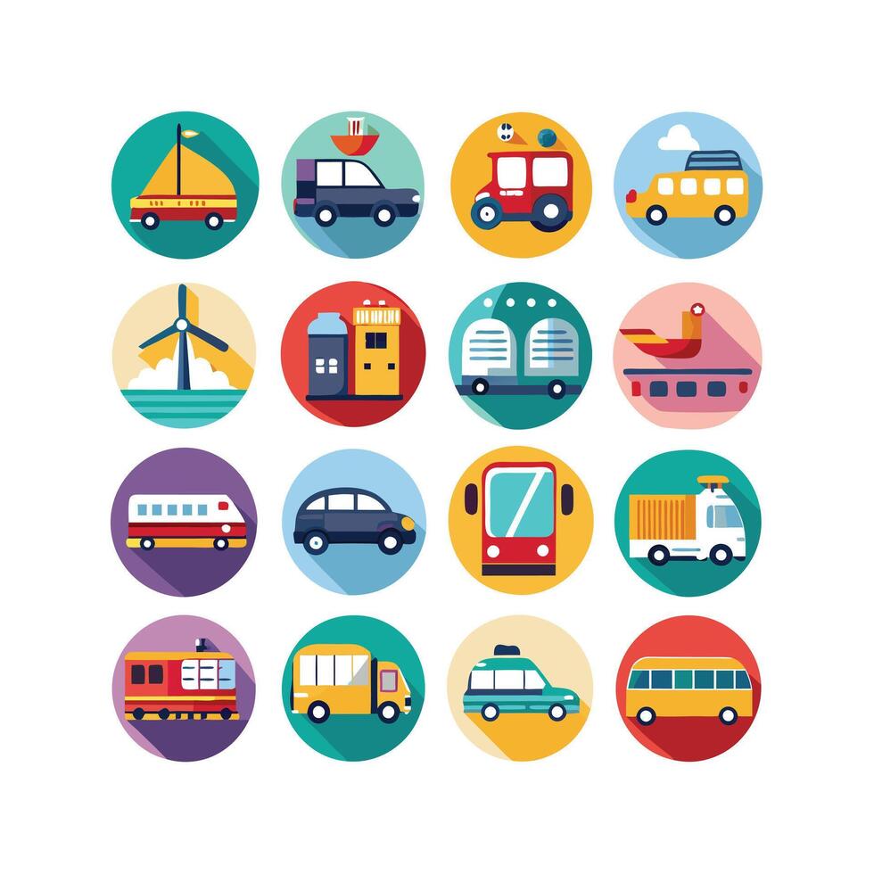 Transportation Icon Set Collection Illustration vector