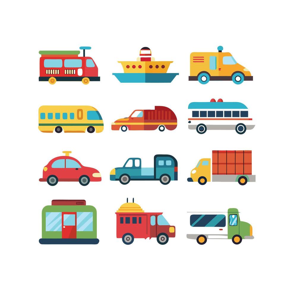 Transportation Icon Set Collection Illustration vector
