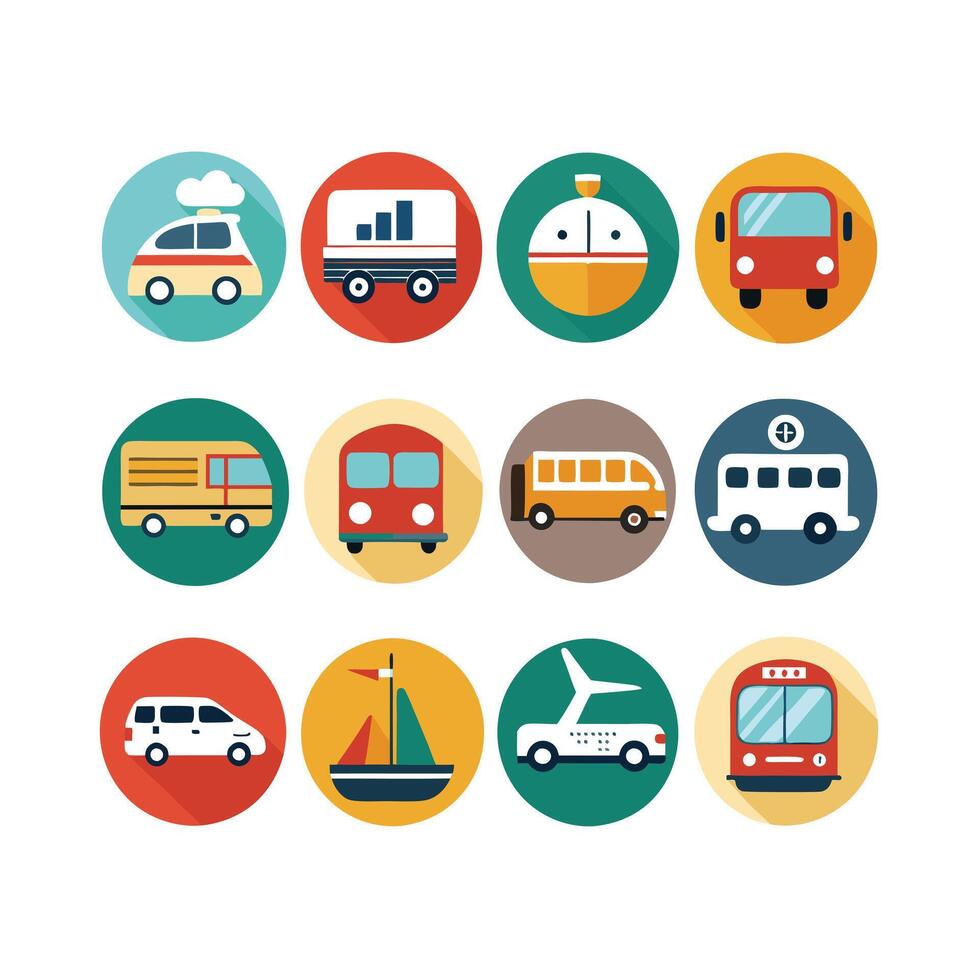 Transportation Icon Set Collection Illustration vector