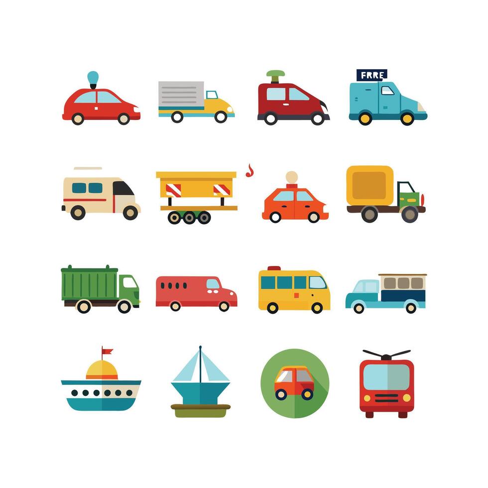 Transportation Icon Set Collection Illustration vector