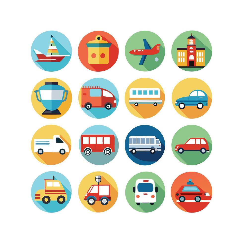 Transportation Icon Set Collection Illustration vector