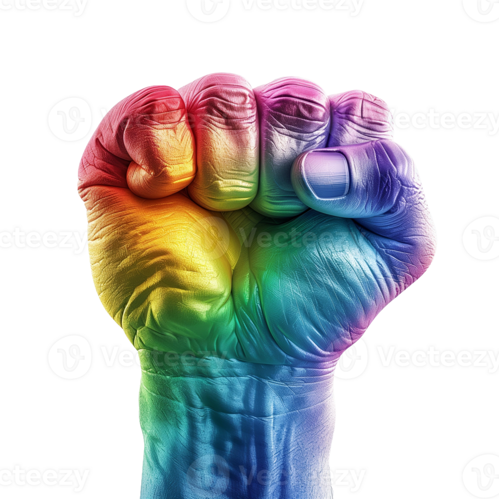 Rainbow Fist Symbol of Pride and Equality png