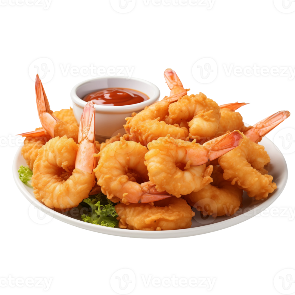 Delicious Fried Shrimp Plate png