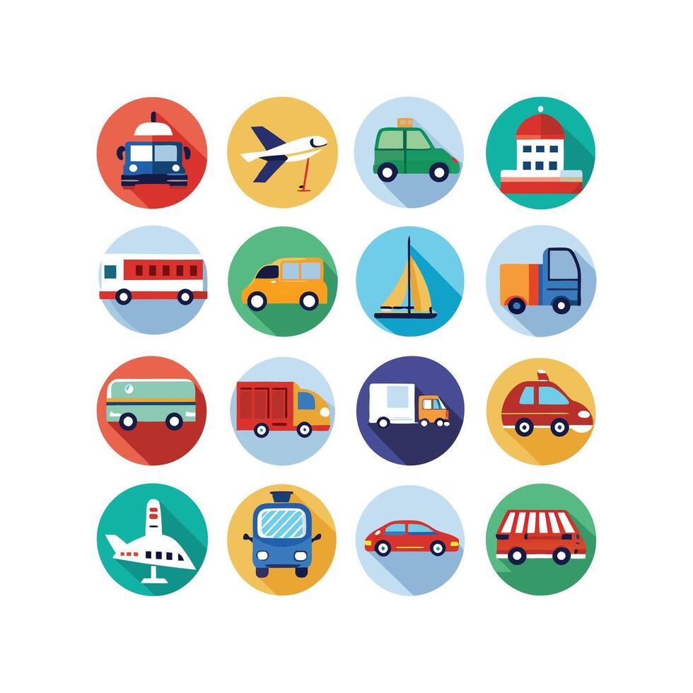 Transportation Icon Set Collection Illustration vector
