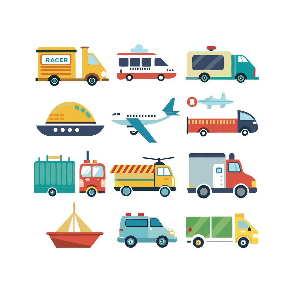 Transportation Icon Set Collection Illustration vector