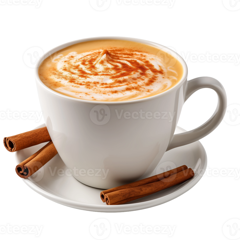 Cinnamon Latte Coffee with Cream png