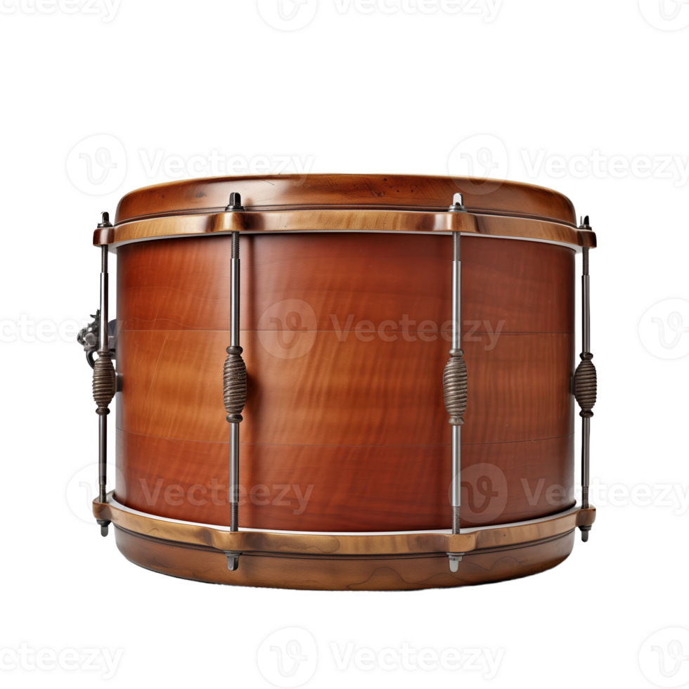 A Close-Up of a Vintage Wooden Drum png