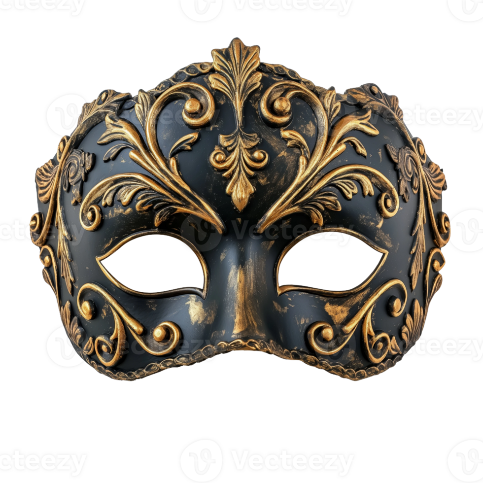 Elegant Black and Gold Venetian Mask png