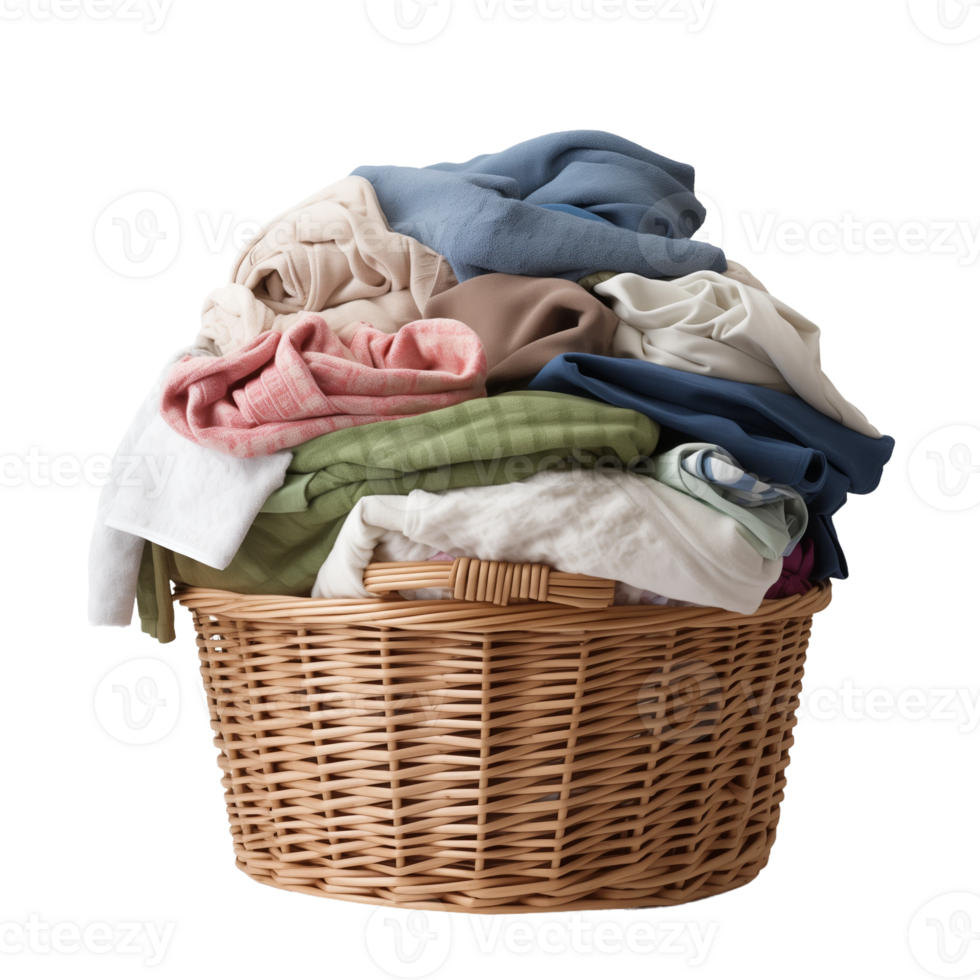 Laundry Basket with Clothes png