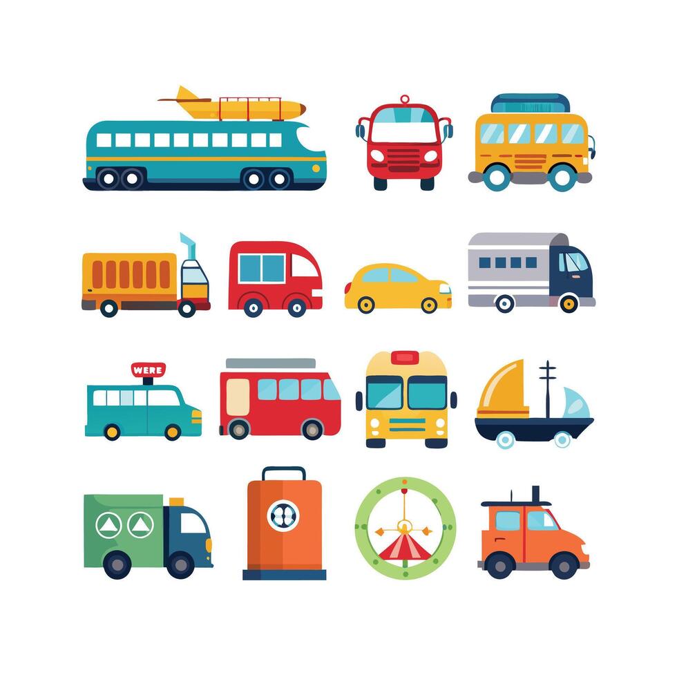 Transportation Icon Set Collection Illustration vector
