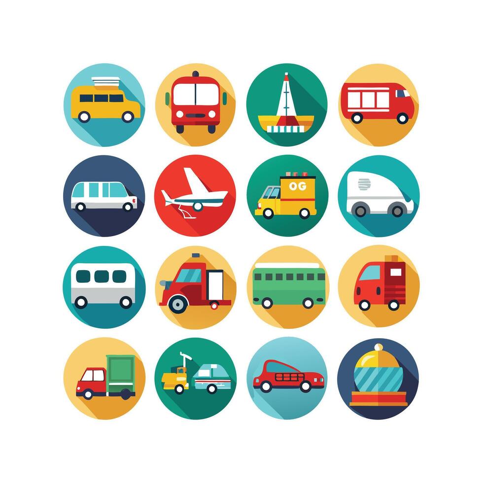 Transportation Icon Set Collection Illustration vector
