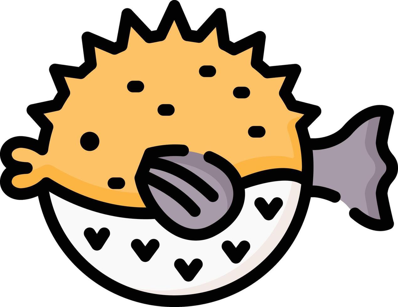 puffer fish illustration design vector