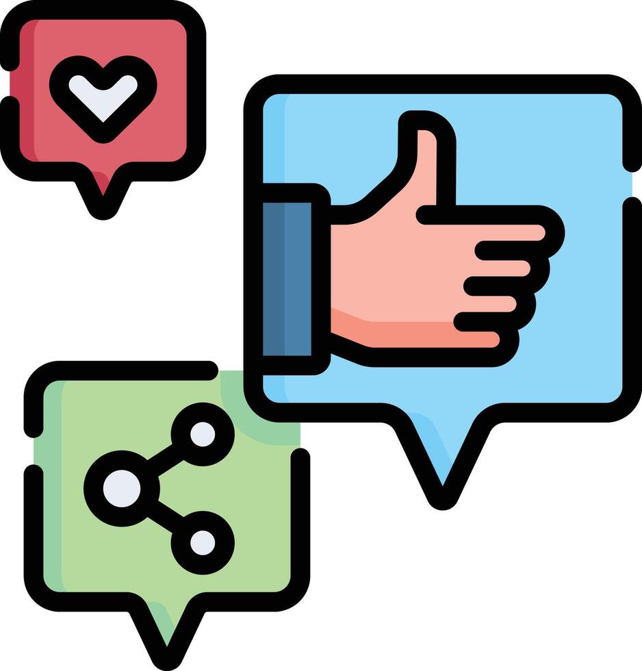 social media illustration design vector