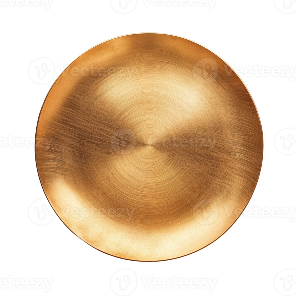Shiny golden plate isolated on transparent background png