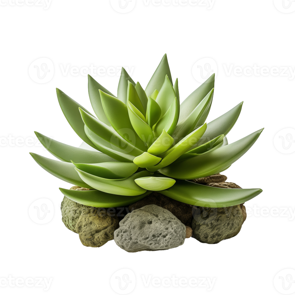 Succulent Plant with Rocks png