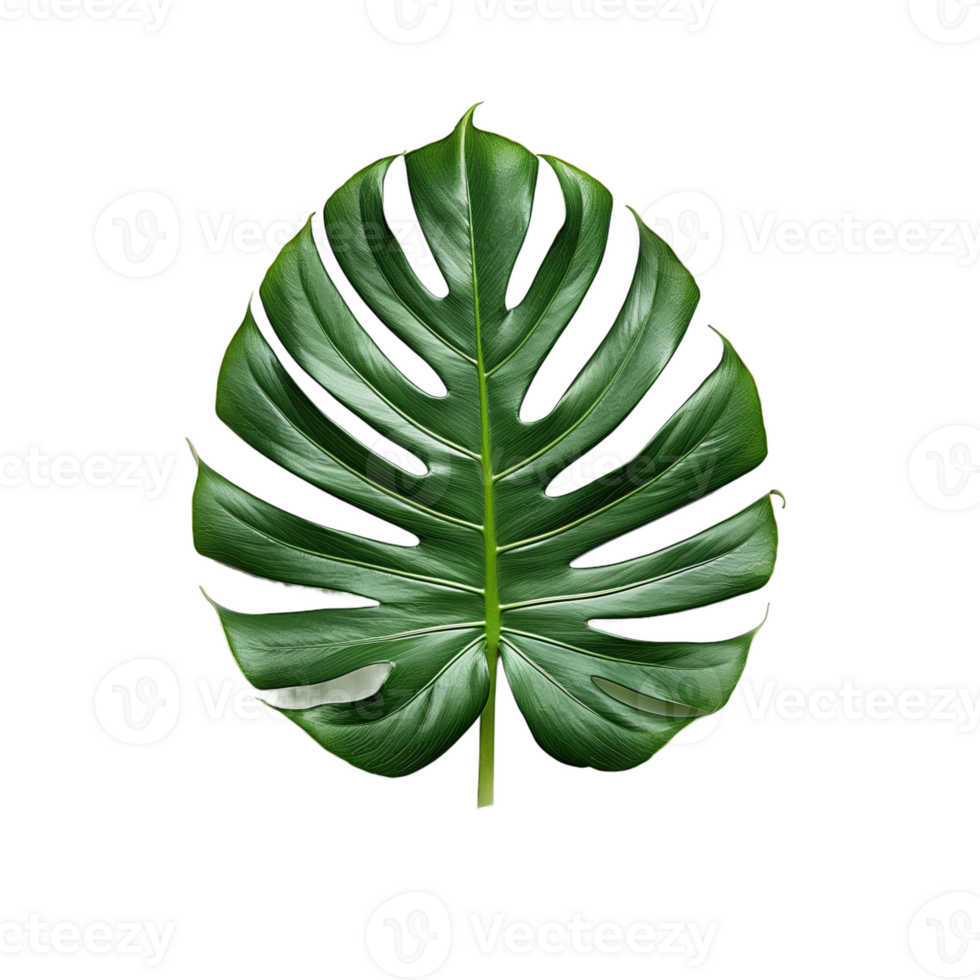 A Single Monstera Leaf on a transparent Background png