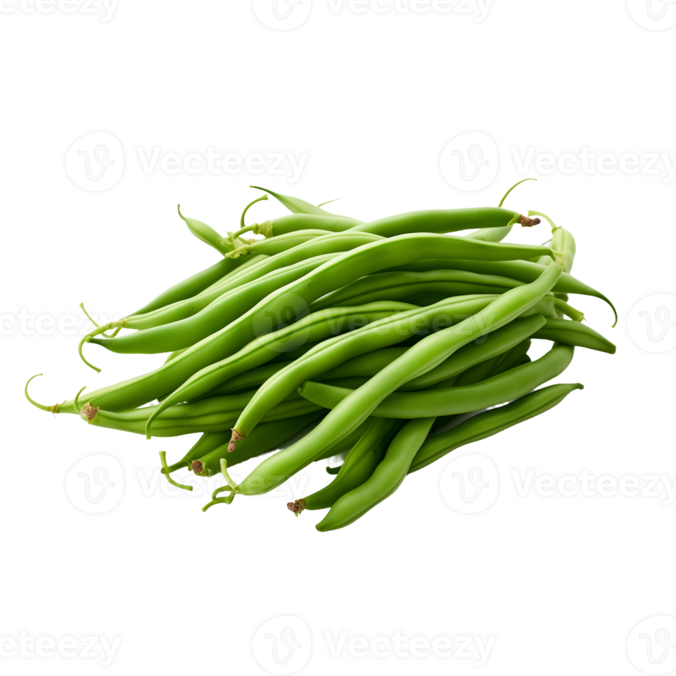 Fresh Green Beans Isolated on transparent Background png