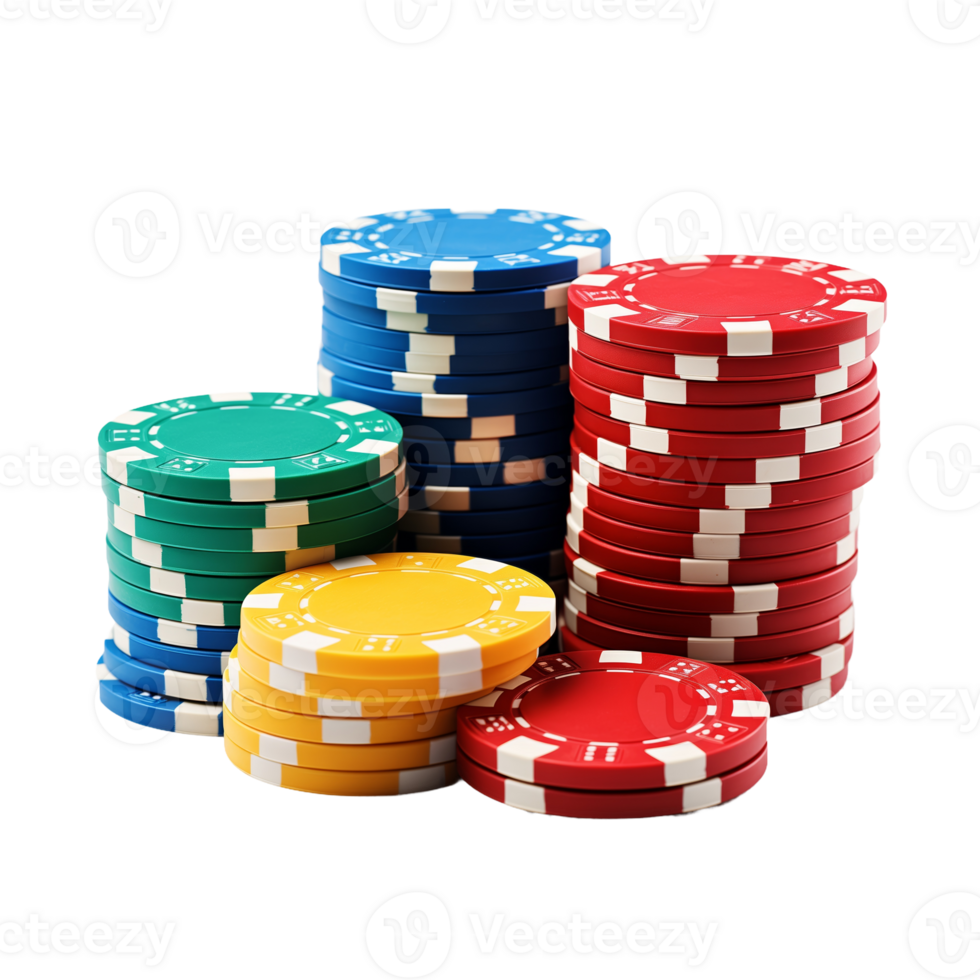 Stack of Colorful Poker Chips png