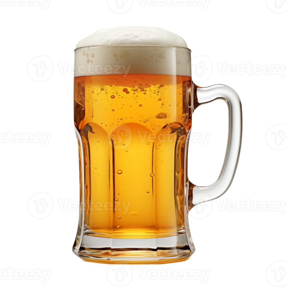 Glass of Beer with Frothy Head png