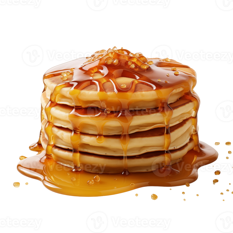 Delicious Pancakes Drizzled With Maple Syrup png