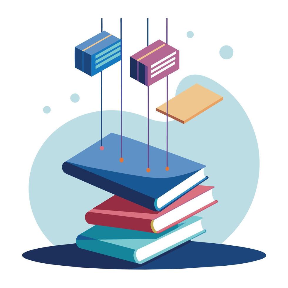 Book stack Illustration concept vector