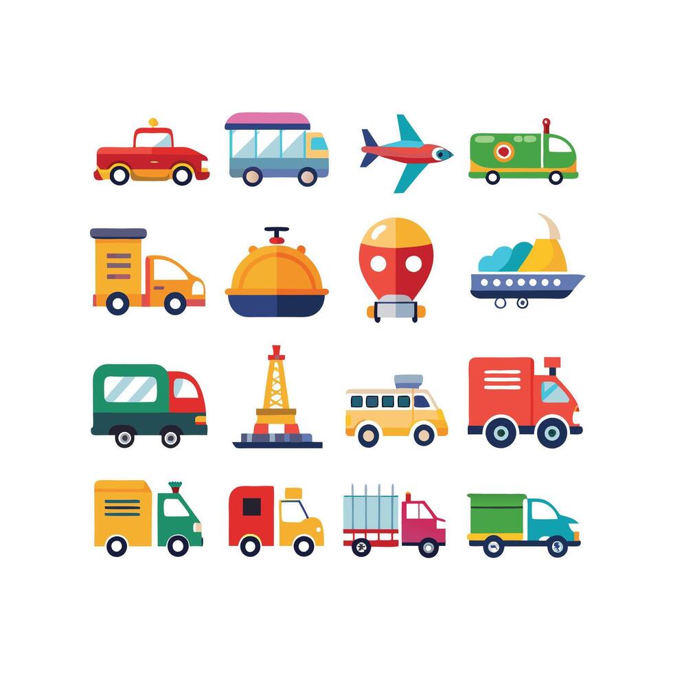 Transportation Icon Set Collection Illustration vector