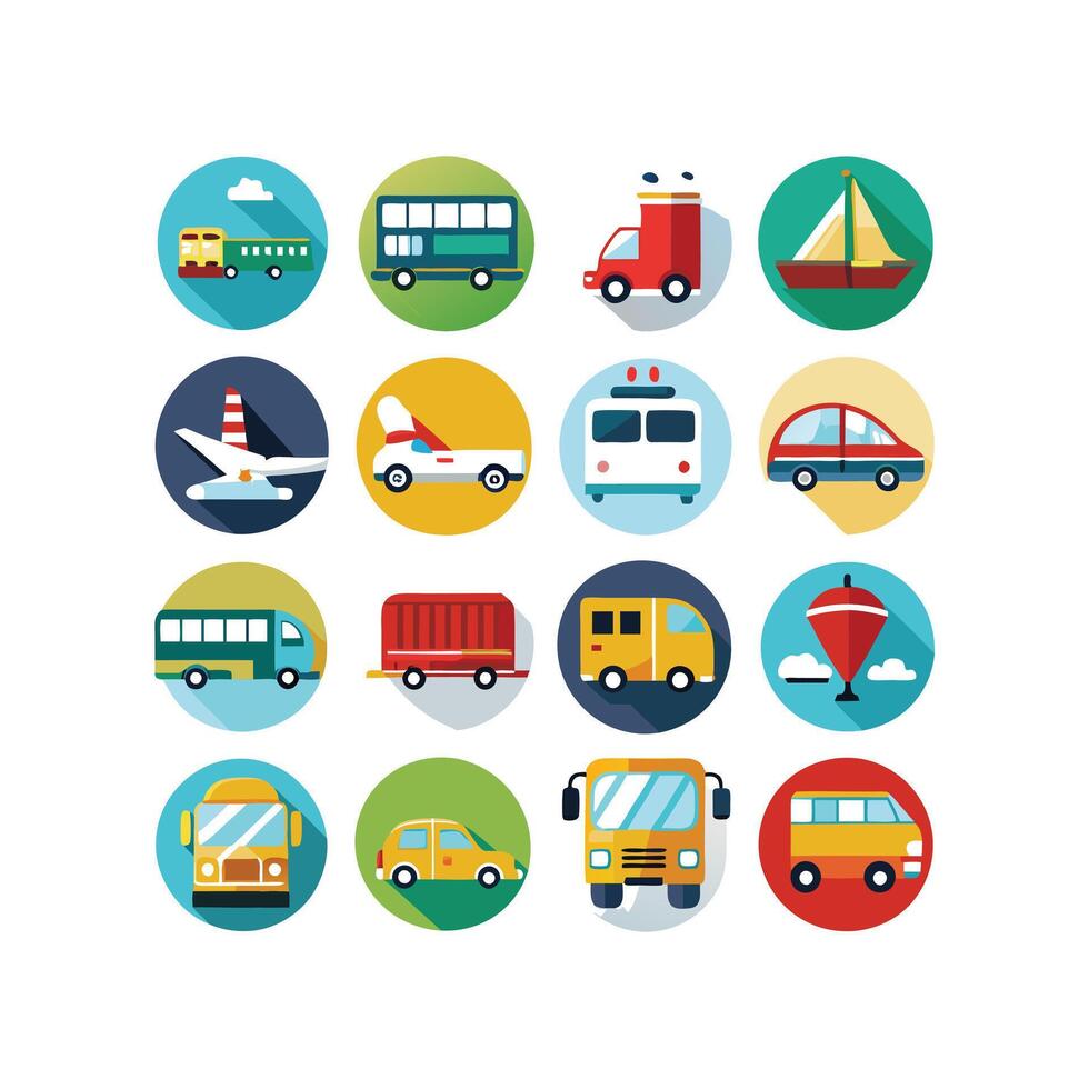 Transportation Icon Set Collection Illustration vector