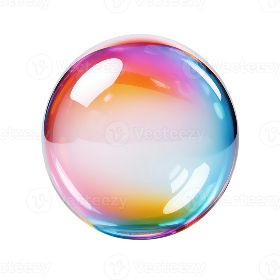 Vibrant Soap Bubble Isolated on Transparent Background png