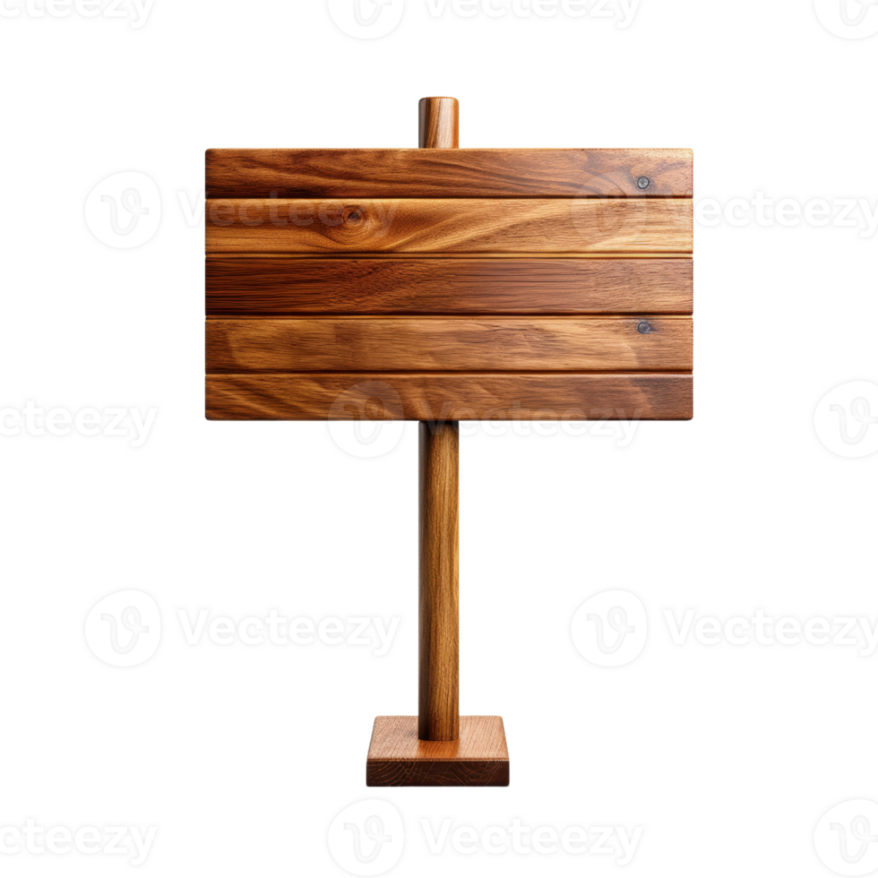Wooden Signboard on Stand Isolated on Transparent Background png