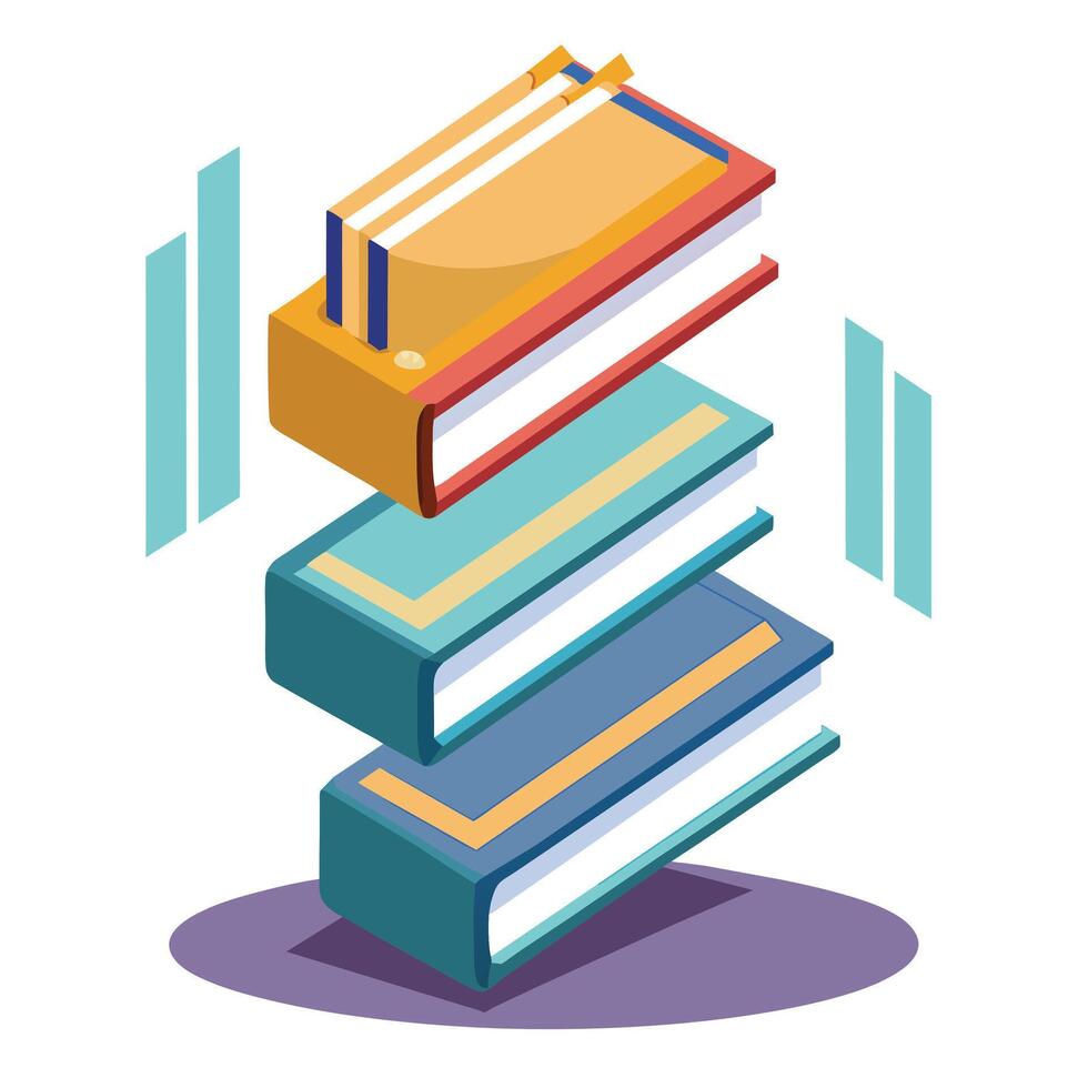 Book stack Illustration concept vector