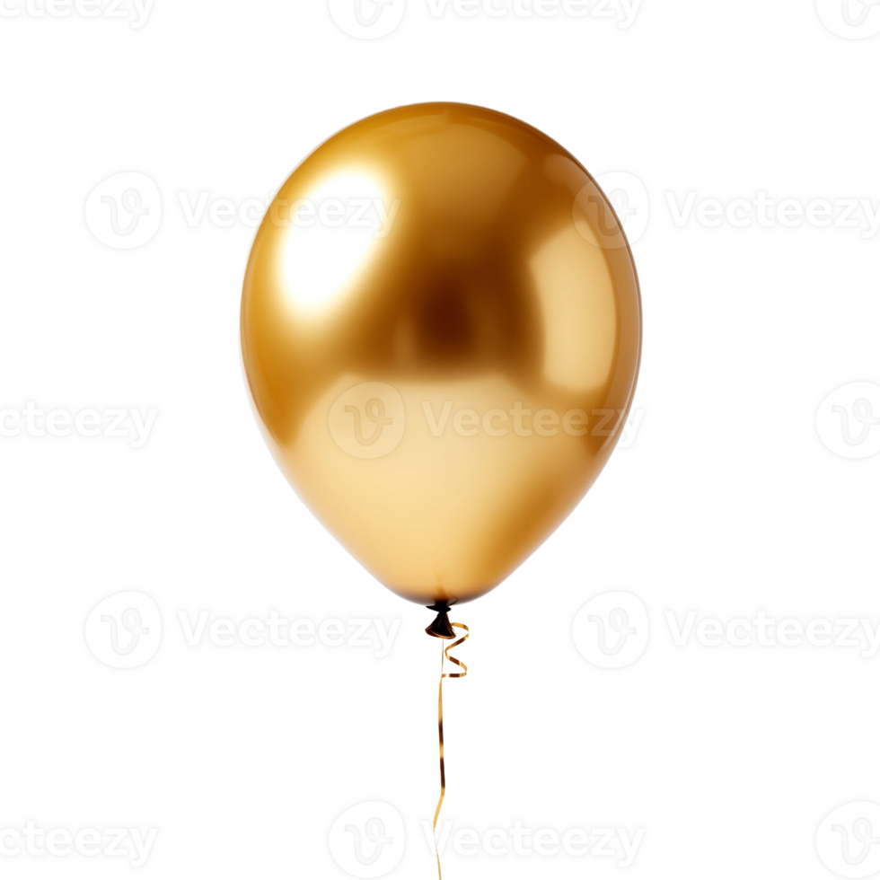 Golden Balloon Isolated on transparent Background png