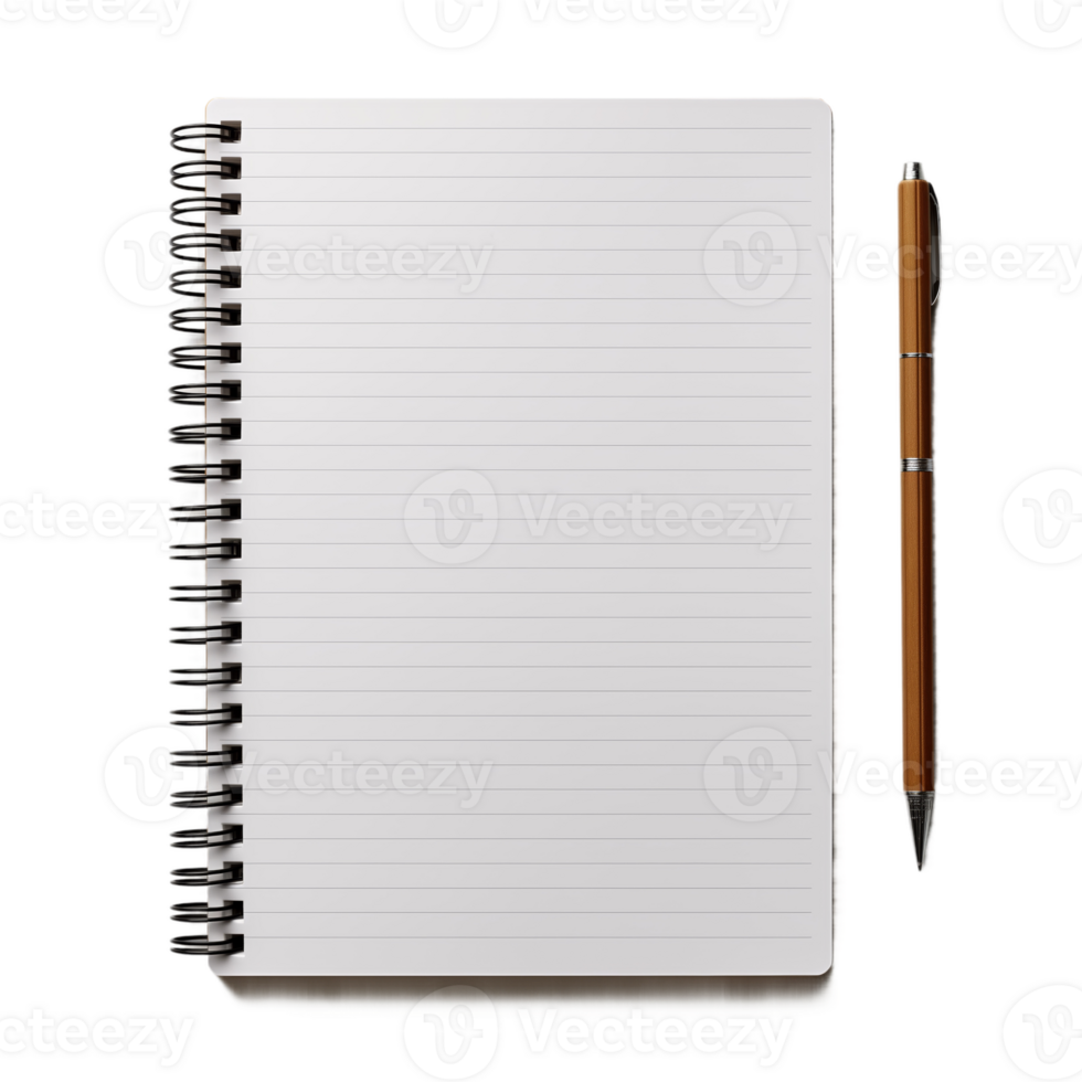 Spiral Notebook and Pen Isolated on Transparent Background png