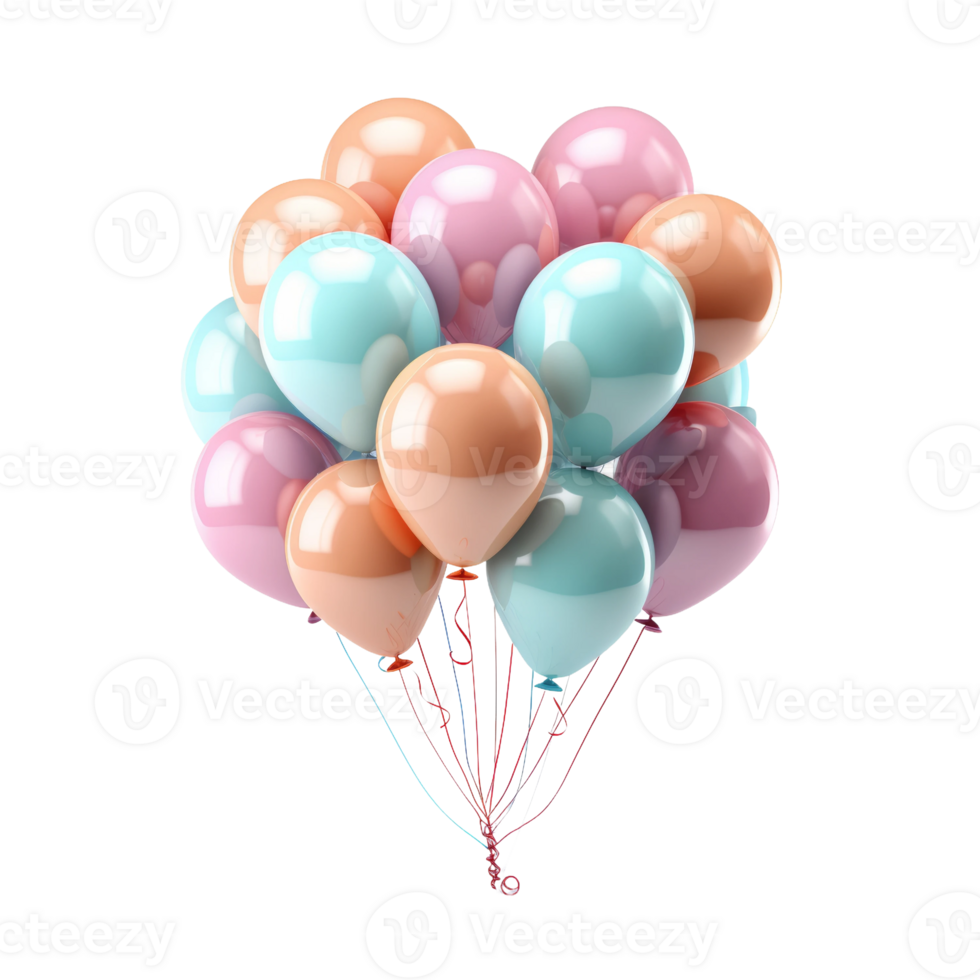Bunch of Colorful Balloons on transparent Background png