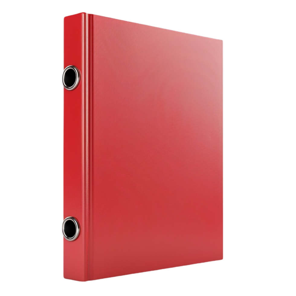 Red Binder on transparent background. png
