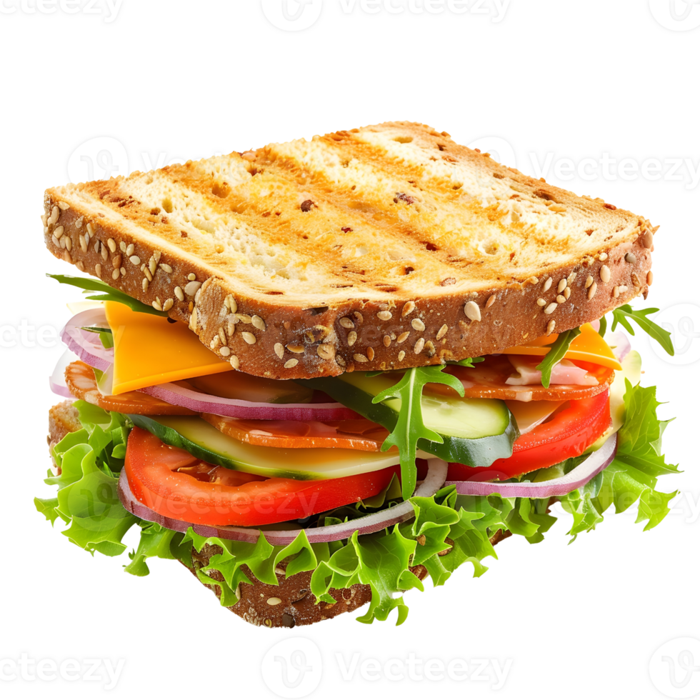 Sandwich, isolated, AI-Generated png