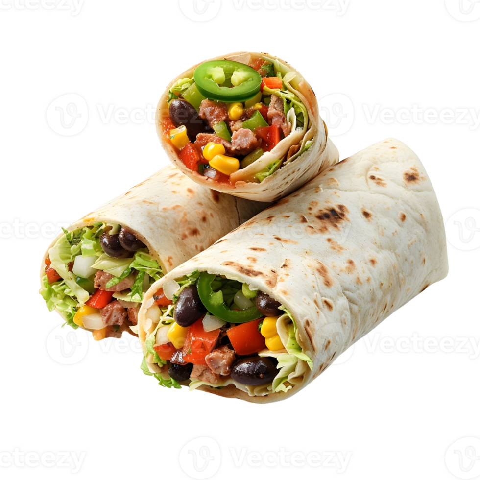Burrito, isolated, AI-Generated png