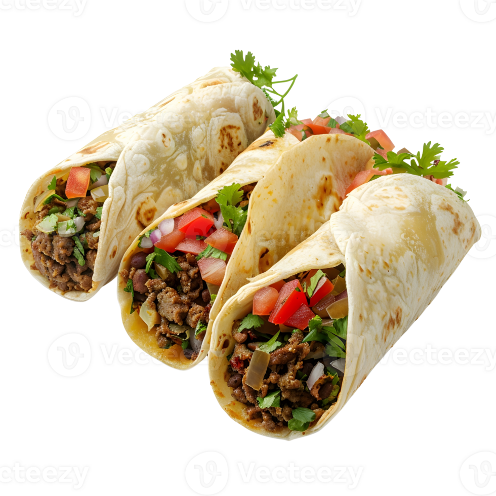Burrito, isolated, AI-Generated png