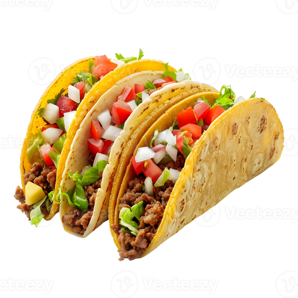 Tacos, isolated, AI-Generated png