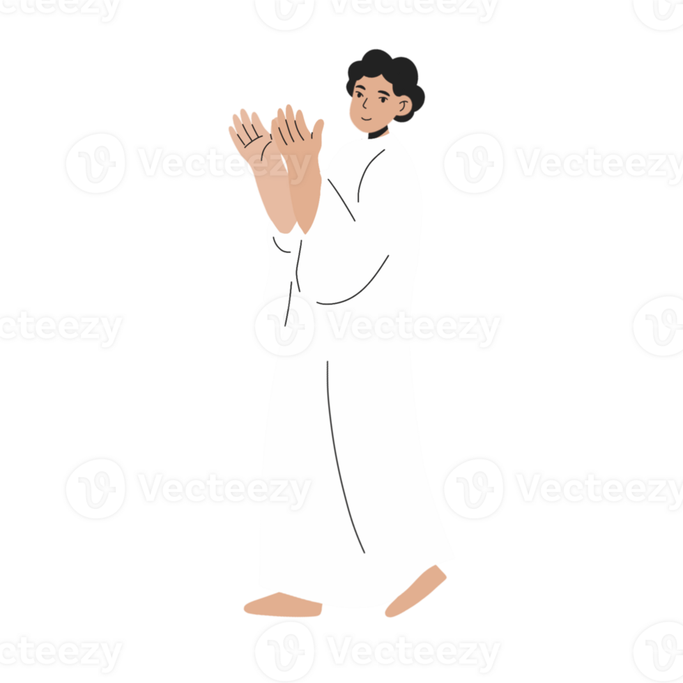 Man wearing ihram hajj illustration png