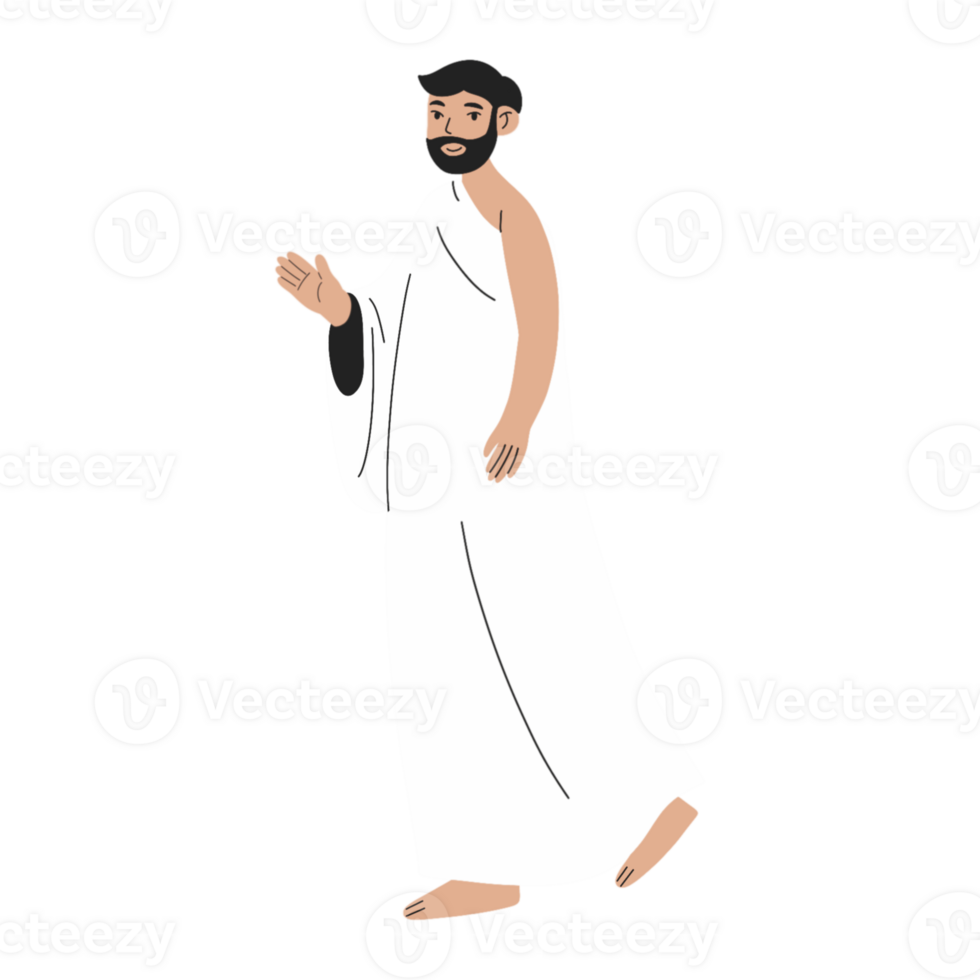 Man wearing ihram hajj illustration png