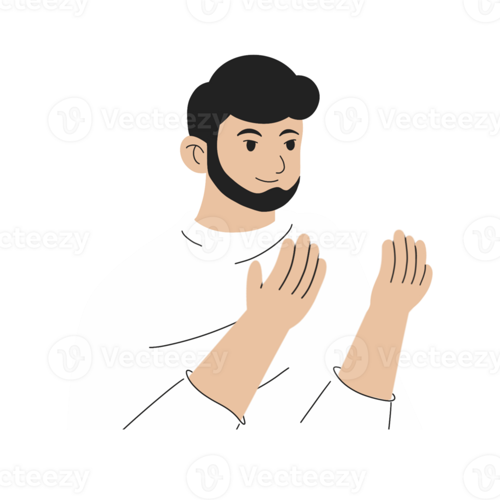 Man doa with ihram hajj illustration png