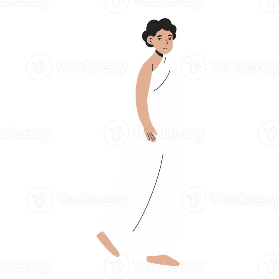 Man with ihram hajj illustration png