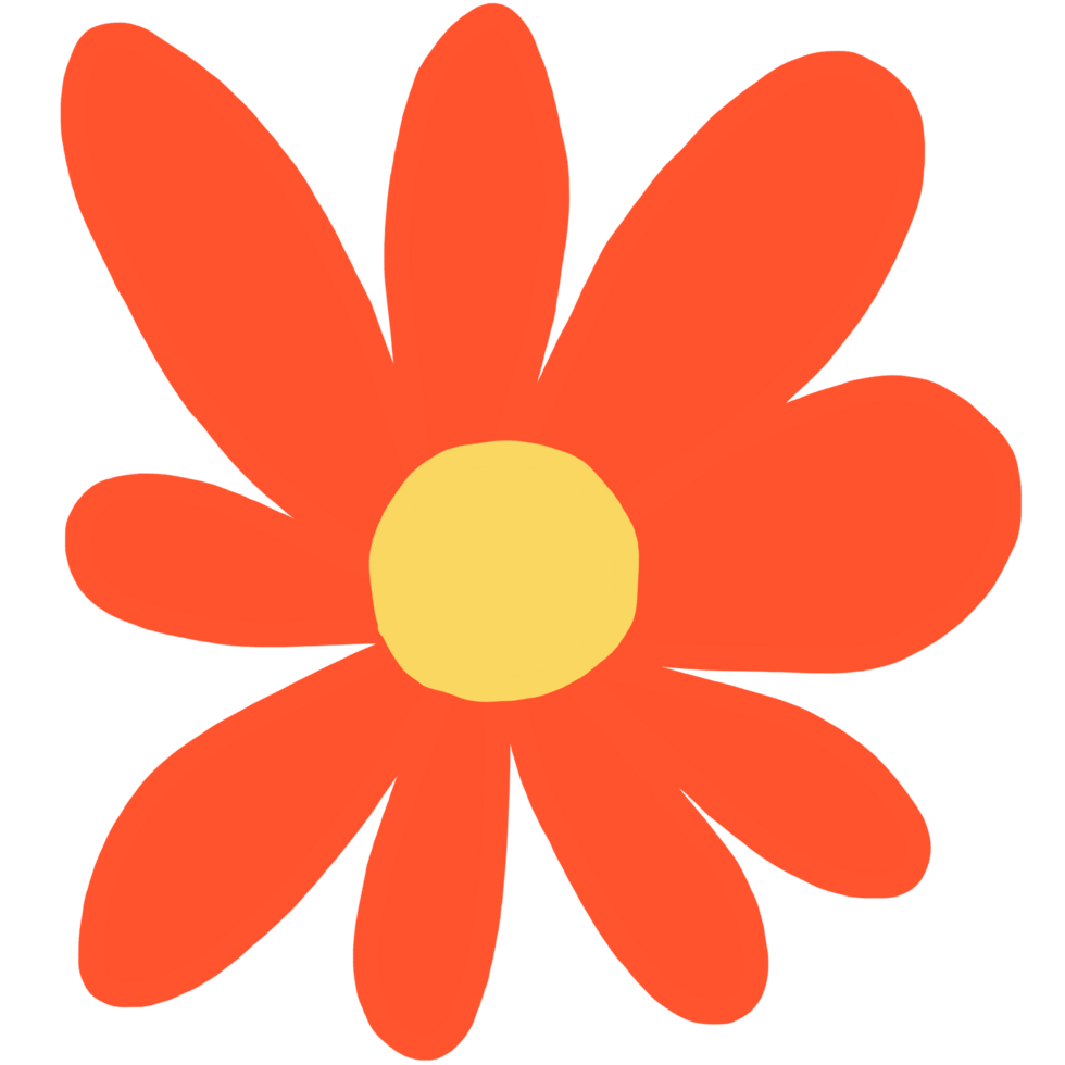 red flower cartoon png