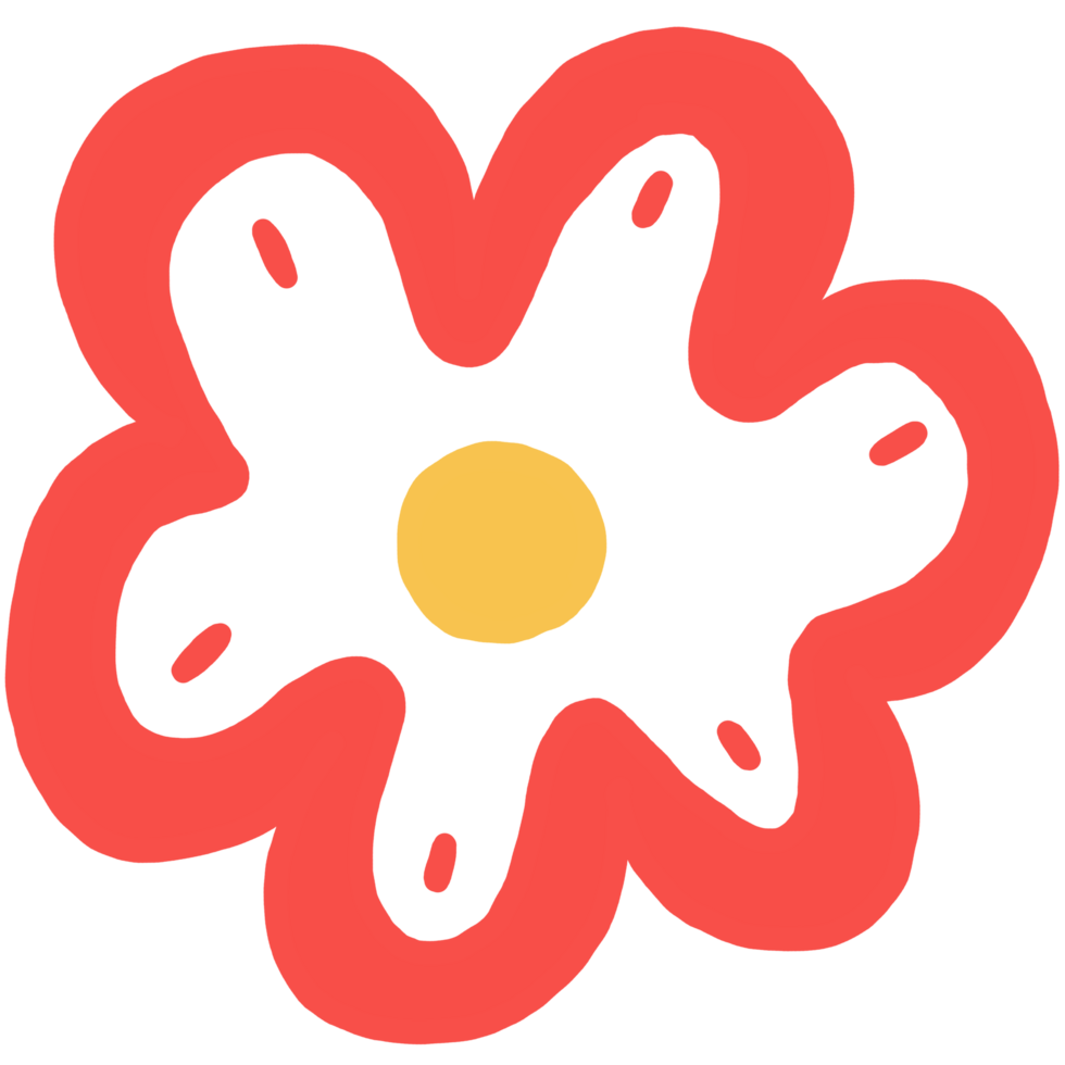 red flower cartoon png