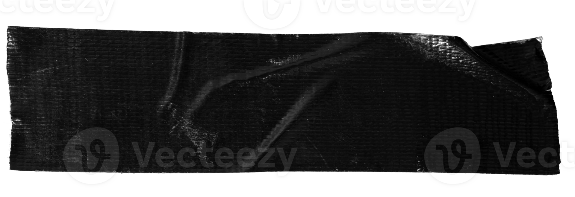 Black duct tape sticker isolated on transparent background. Template mockup png